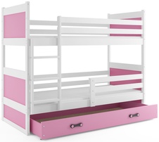 Patrová postel Riky bílá/růžová