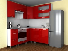 Kuchyňská skříňka Natanya KL601D1W červený lesk