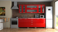 Vysoká kuchyňská skříňka Natanya SL40 červený lesk