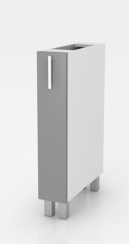 Výsuvná kuchyňská skříňka s košem Natanya KR15 šedý lesk