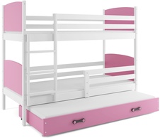 Patrová postel s přistýlkou Tamita bílá/růžová