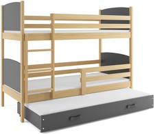 Patrová postel s přistýlkou Tamita borovice/zelená