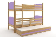 Patrová postel s přistýlkou Tamita borovice/fialová