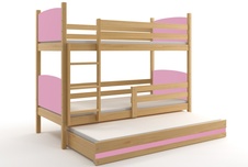Patrová postel s přistýlkou Tamita borovice/fialová