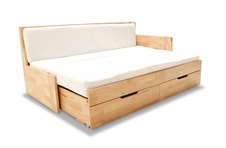 Dřevěná rozkládací postel Duette B sonoma