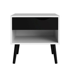 Noční stolek Retro 394 bílá/černá