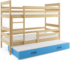 Patrová postel s přistýlkou Norbert borovice/růžová