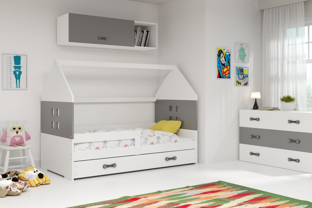 Dětská postel Dominik 80x160 bílá/grafit