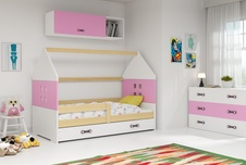 Dětská postel Dominik 80x160 borovice/grafit/bílá