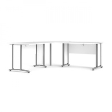Rohová deska stolu Office 458 bílá/silver grey