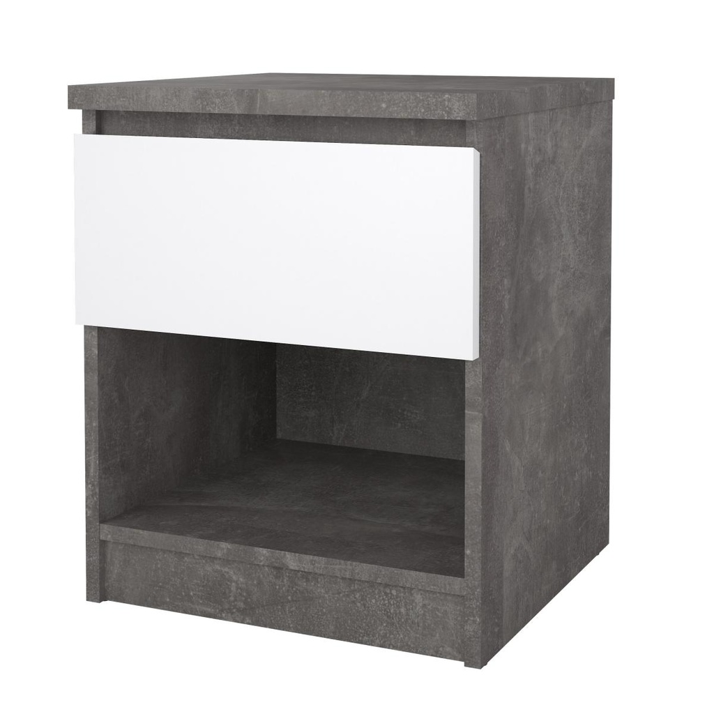 Noční stolek Simplicity 238 beton/bílý lesk