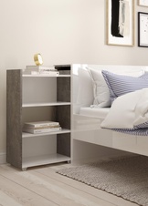 Čelo postele Simplicity 136 beton/bílý lesk