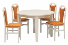 Stůl FIT 110 - bílá, prům. 110cm + rozklad 35 cm, lamino 25mm, ABS, nohy7x7cm