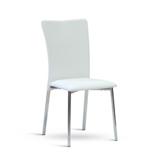 Židle EVA chrom koženka bianco