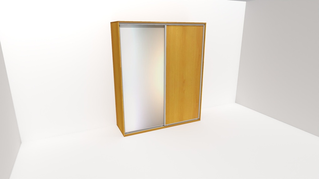 Nábytek Mikulík Vranovice Skříň FLEXI 2 š.200cm v.240cm: 1x dveře plné, 1x zrcadlo - olše