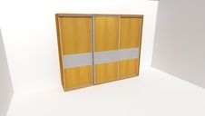 Nábytek Mikulík Vranovice Skříň FLEXI 3 š.240cm v.220cm : 3x dveře dělené sklem MATELUX  - olše