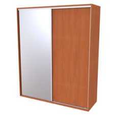 Nábytek Mikulík Vranovice Skříň FLEXI 2 š.200cm v.240cm: 1x dveře plné, 1x zrcadlo - olše