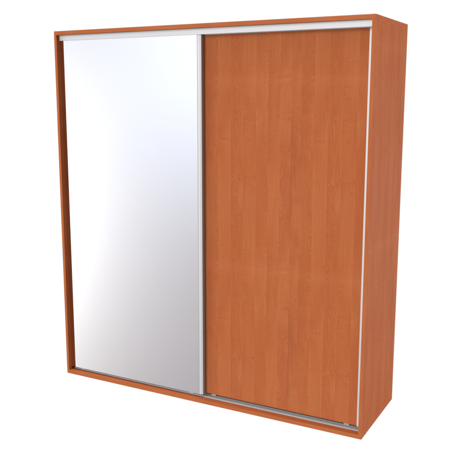 Nábytek Mikulík Vranovice Skříň FLEXI 2 š.220cm v.240cm : 1x dveře plné , 1x zrcadlo - olše