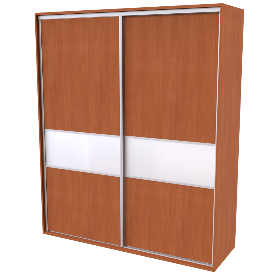 Nábytek Mikulík Vranovice Skříň FLEXI 2 š.200cm v.240cm : 2x dveře dělené sklem LACOBEL bílý - olše