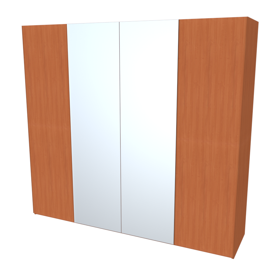 Nábytek Mikulík Vranovice Skříň GRANDE 240cm - bezúchytkové otevírání + 2x Zrcadlo - olše